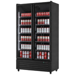 Commercial Upright Display Fridge 750L 2 Glass Doors 0–10°C Black - KXG1120P