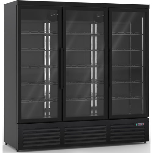 Commercial Display Refrigerator with Triple Glass door 1530 litres Black - KXG1880BLACK