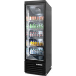 Professional 600L Single Glass Door Upright Display Refrigerator – Black | KXG750
