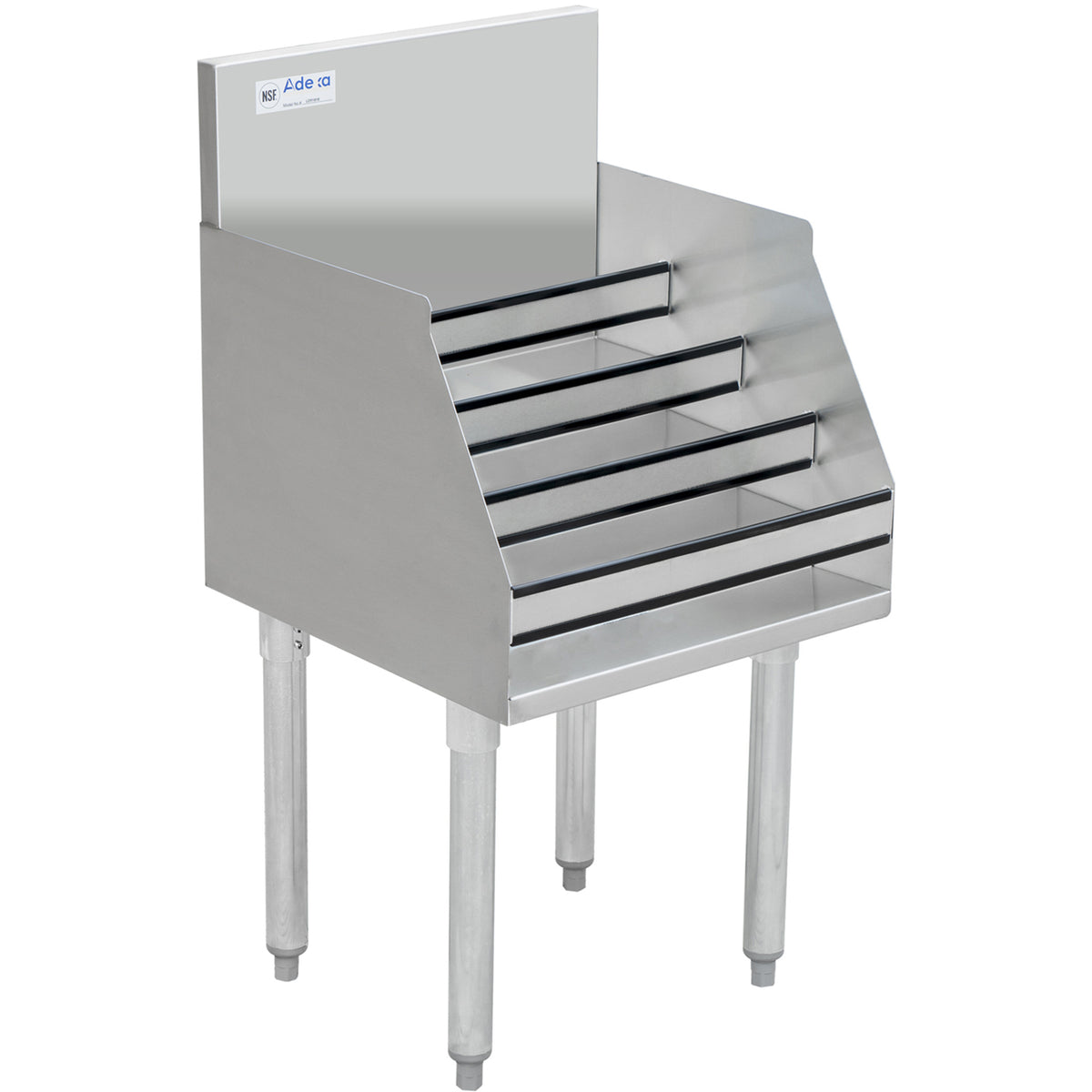 Commercial Liquor Bottle Display Rack with Backsplash Stainless steel 460x460x760mm - LDR1818