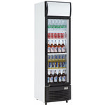 Commercial Bottle cooler Upright 232 litres Static cooling Hinged glass door Black/White Canopy light - LG232B