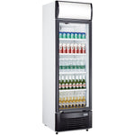 Commercial Bottle cooler Upright 382 litres Static cooling Hinged glass door Black/White Canopy light - LG382B