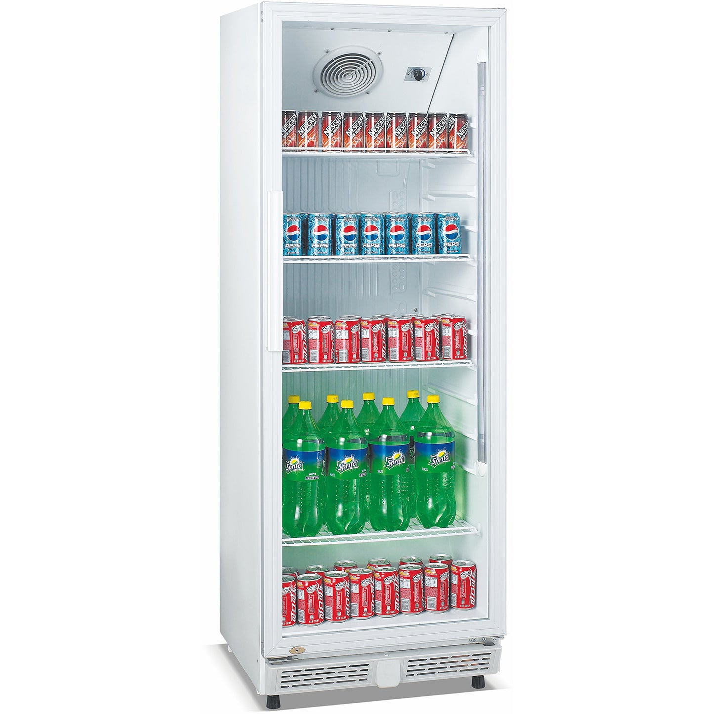 Commercial Bottle cooler 326 litres Fan assisted cooling Hinged glass door White - LG360XP