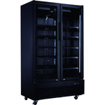 Commercial Bottle cooler Upright 930 litres Ventilated cooling Twin hinged doors Black - LG1000BFPBLACK