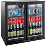 Professional 216L 2 Hinged Glass Door Back Bar Cooler – Black | BBC2