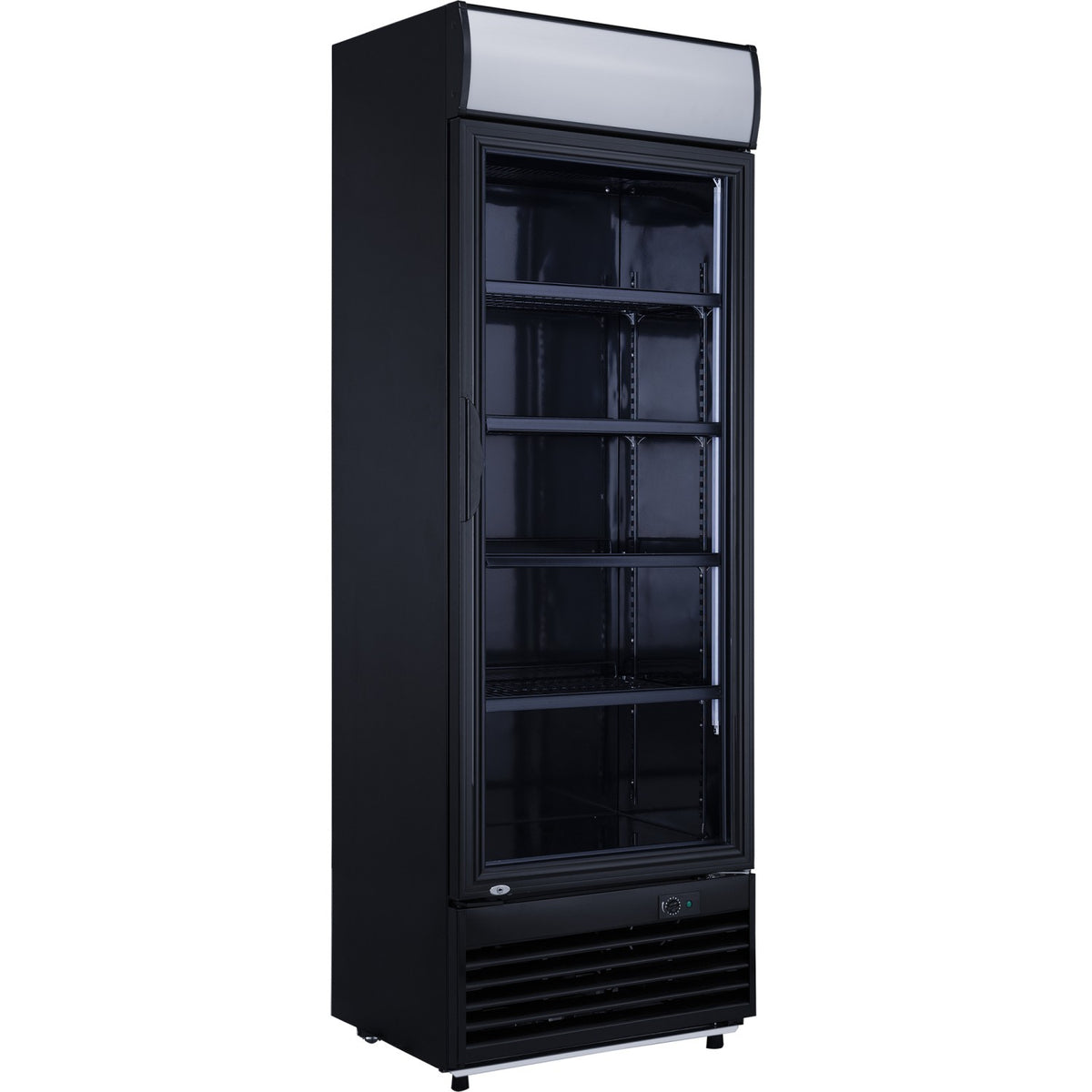 Commercial Drink cooler Upright 282 litres Static cooling Hinged glass door Black Canopy light - LG282BBLACK