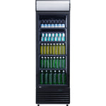 Professional 282L Upright Glass Door Commercial Drink Cooler – Black | LG282BBLACK