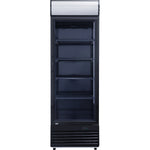 Professional 282L Upright Glass Door Commercial Drink Cooler – Black | LG282BBLACK