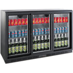 Professional 300L 3 Sliding Glass Door Back Bar Cooler – Black (850mm Height) | BC03PS85