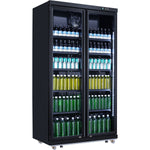 Commercial Bottle cooler Upright 773 litres Fan cooling Twin hinged doors Black - LG805ABLACK