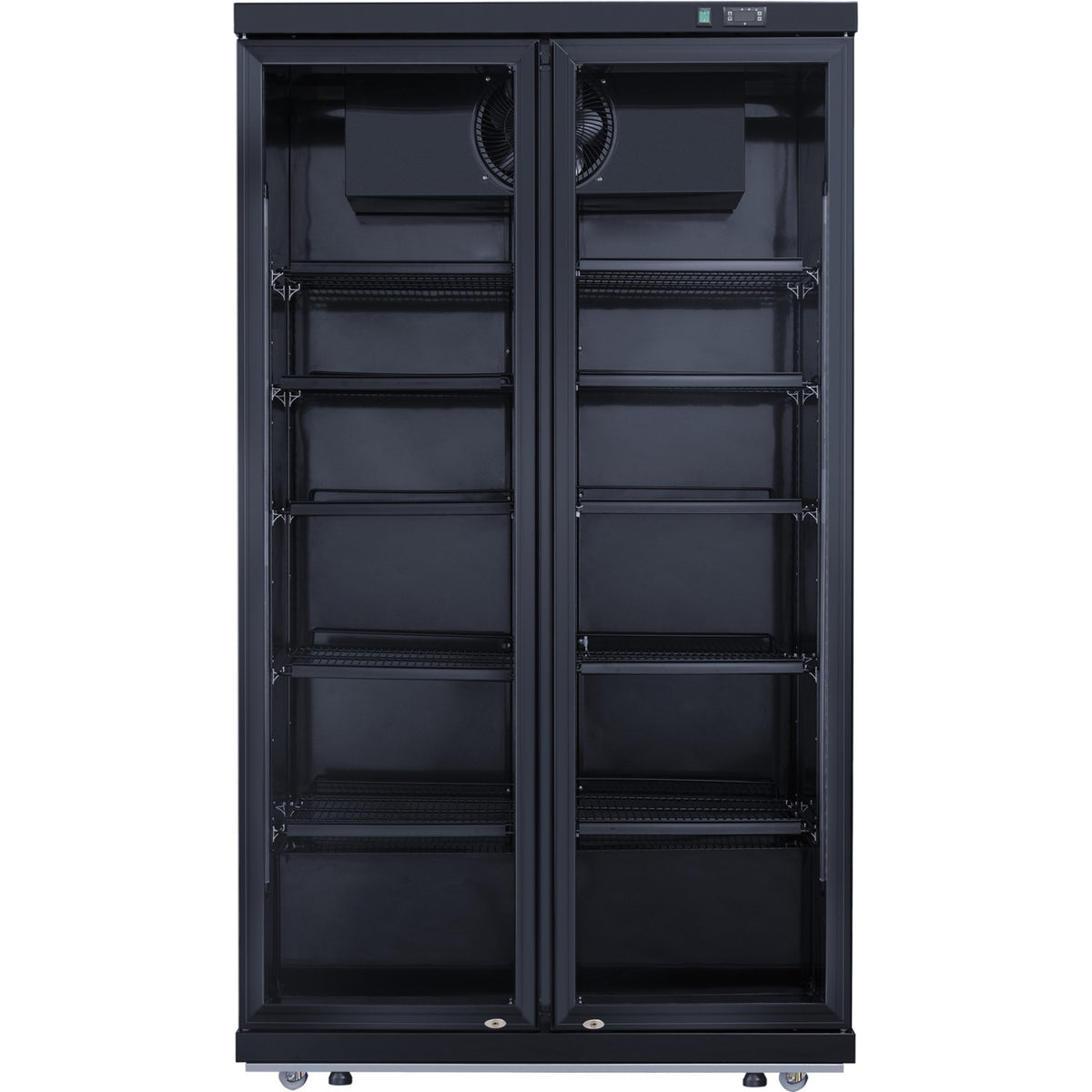 Commercial Bottle cooler Upright 773 litres Fan cooling Twin hinged doors Black - LG805ABLACK