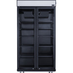 Commercial Bottle cooler Upright 773 litres Fan cooling Twin hinged doors Black Canopy Light - LG805BBLACK