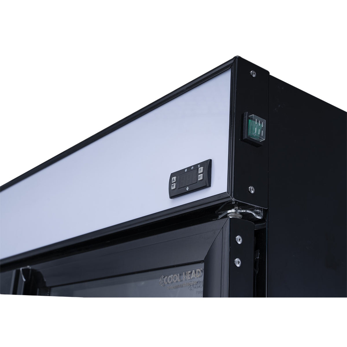 Commercial Bottle cooler Upright 773 litres Fan cooling Twin hinged doors Black Canopy Light - LG805BBLACK