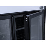 Commercial Bottle cooler Upright 773 litres Fan cooling Twin hinged doors Black Canopy Light - LG805BBLACK