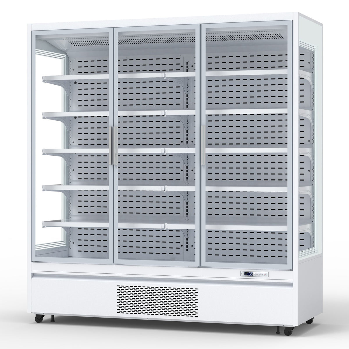 1715L Triple Glass Door Upright Display Refrigerator – 1880 × 720 × 2030 mm White - LKL208