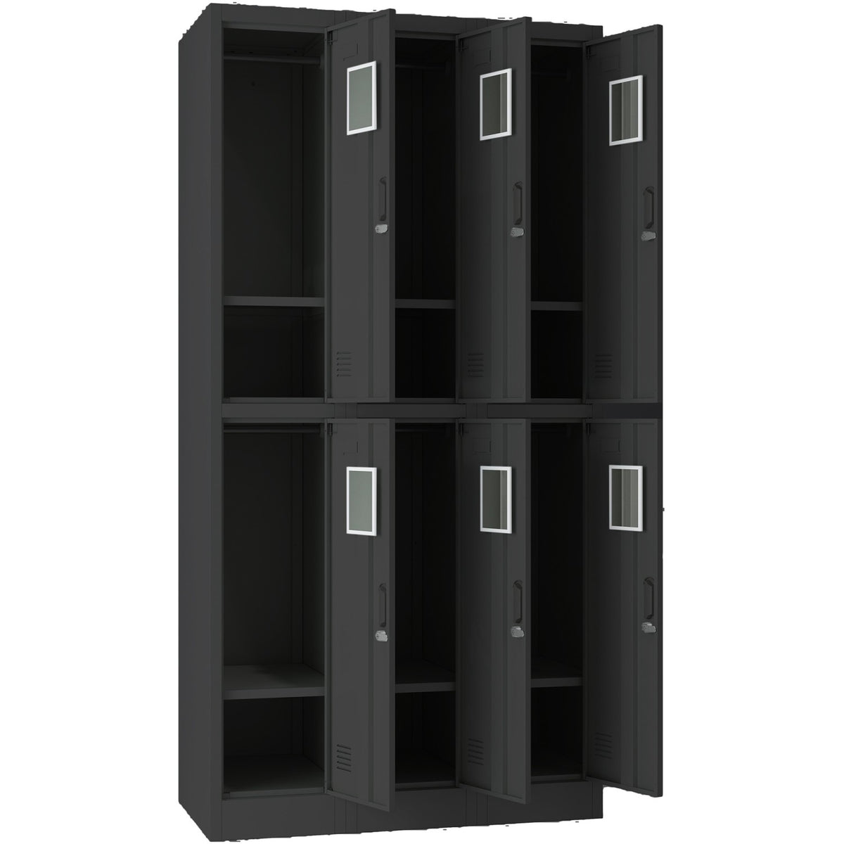 Commercial Black 6 Door Locker 900x450x1800mm - LOCKER6TWBLACK
