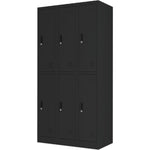 Commercial Black 6 Door Locker 900x450x1800mm - LOCKER6TWBLACK