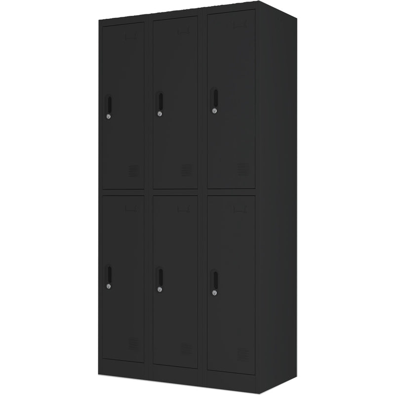 Commercial Black 6 Door Locker 900x450x1800mm - LOCKER6TWBLACK