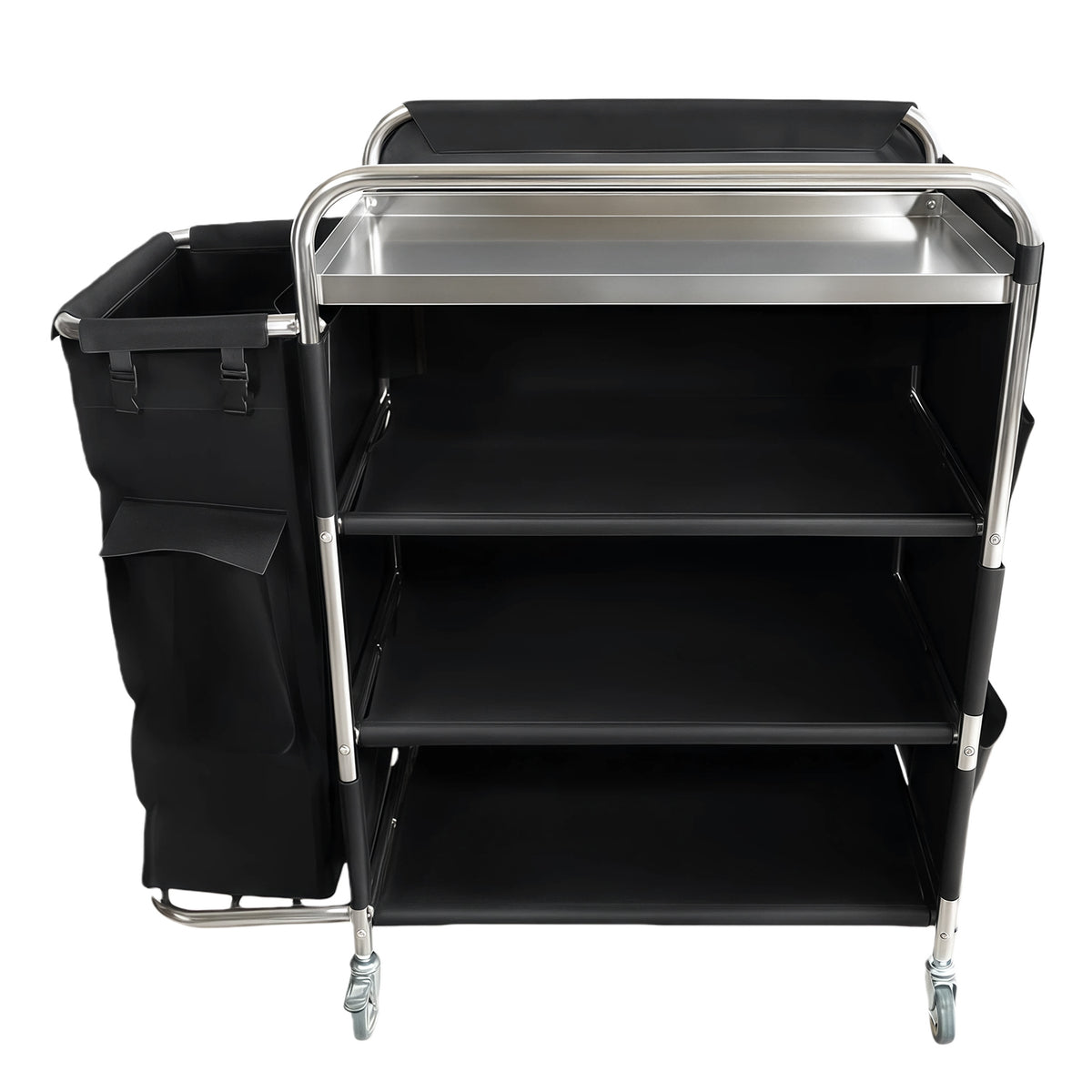 Commercial Stainless Steel Laundry Trolley with Shelves – 1110×490×1125mm Silver - LT01S