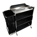 Commercial Stainless Steel Laundry Trolley with Shelves – 1110×490×1125mm Silver - LT01S