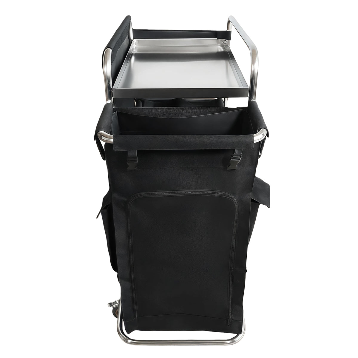 Commercial Stainless Steel Laundry Trolley with Shelves – 1110×490×1125mm Silver - LT01S