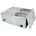 Commercial Stainless Steel Bain Marie with 4 × 1/2 GN Pans and Lids 710×568×280mm - M1222