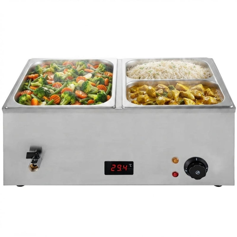 Commercial Bain Marie with 2x1/2Gn Pans and Lids - M502