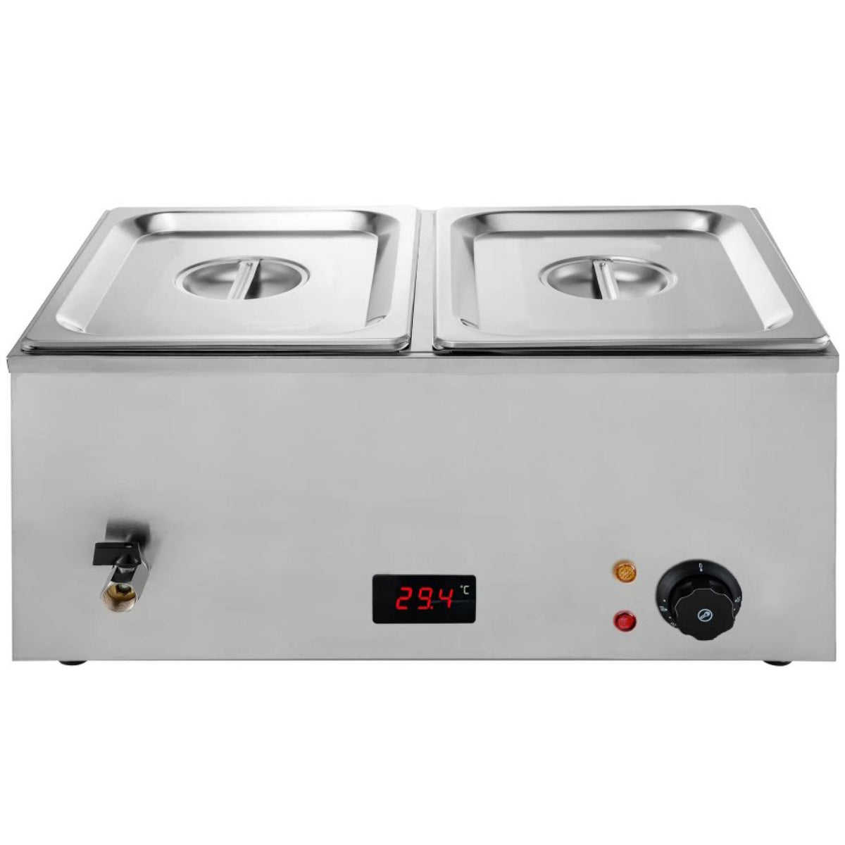 Commercial Bain Marie with 2x1/2Gn Pans and Lids - M502