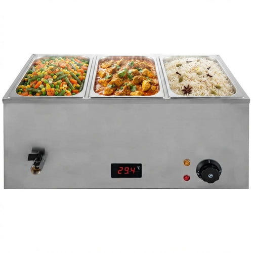 Commercial Bain Marie with 3x1/3Gn Pans and Lids - M503