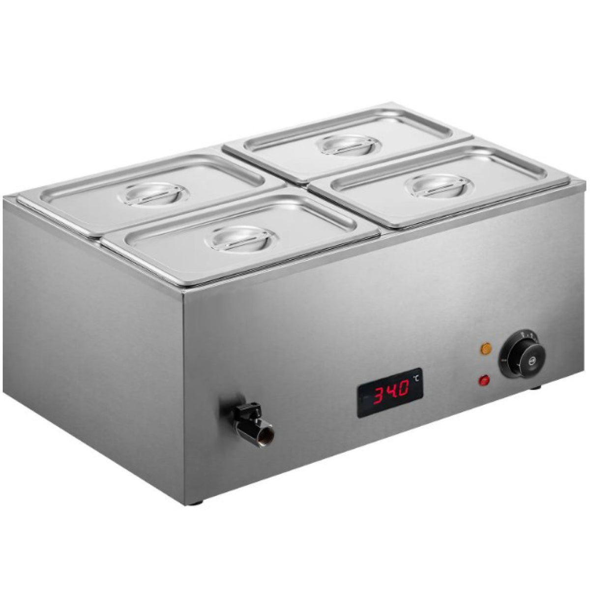 Commercial Bain Marie with 4x1/4Gn Pans and Lids - M504