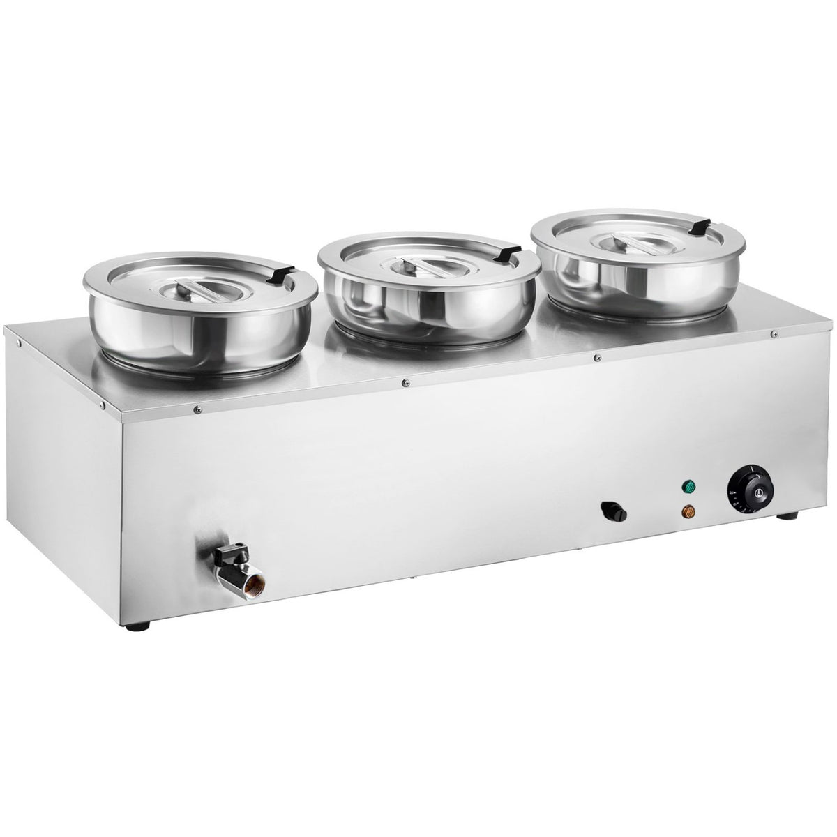 Commercial 21L Stainless Steel 3 Pot Bain Marie Soup & Sauce Warmer 865×320×375mm - M837