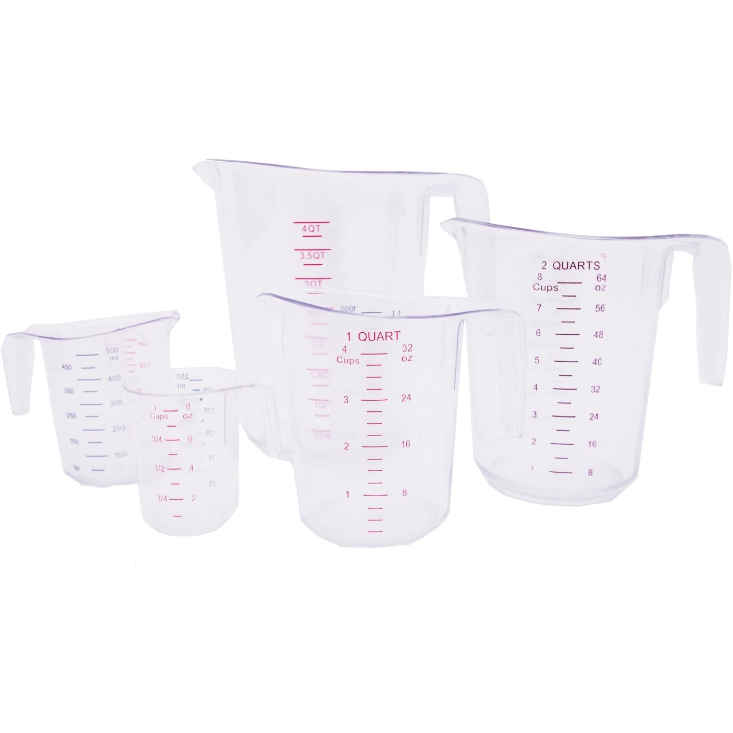 Set of 5 pcs Polycarbonate Measuring Jugs Heavy duty - MC5