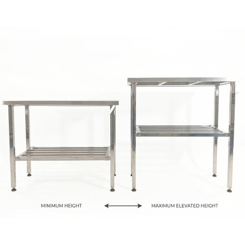 Adjustable Elevating Stainless Steel Work Table 1400×600×700–1000 mm - MCEWA60140