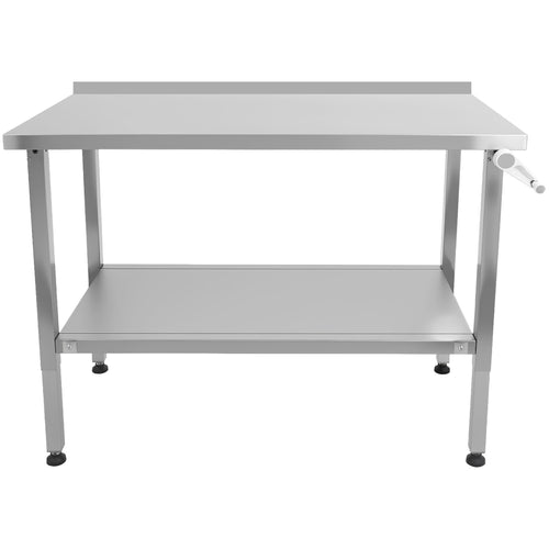 Stainless Steel Elevating Work Table with 50mm Backsplash 1500×700×750–1050mm - MCEWB7015B