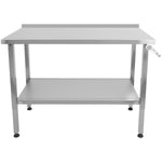 Stainless Steel Elevating Work Table with 50mm Backsplash 1500×600×750–1050mm - MCEWB6015B