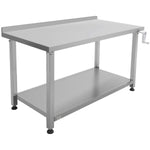 Stainless Steel Elevating Work Table with 50mm Backsplash 900×700×750–1050mm - MCEWB7009B