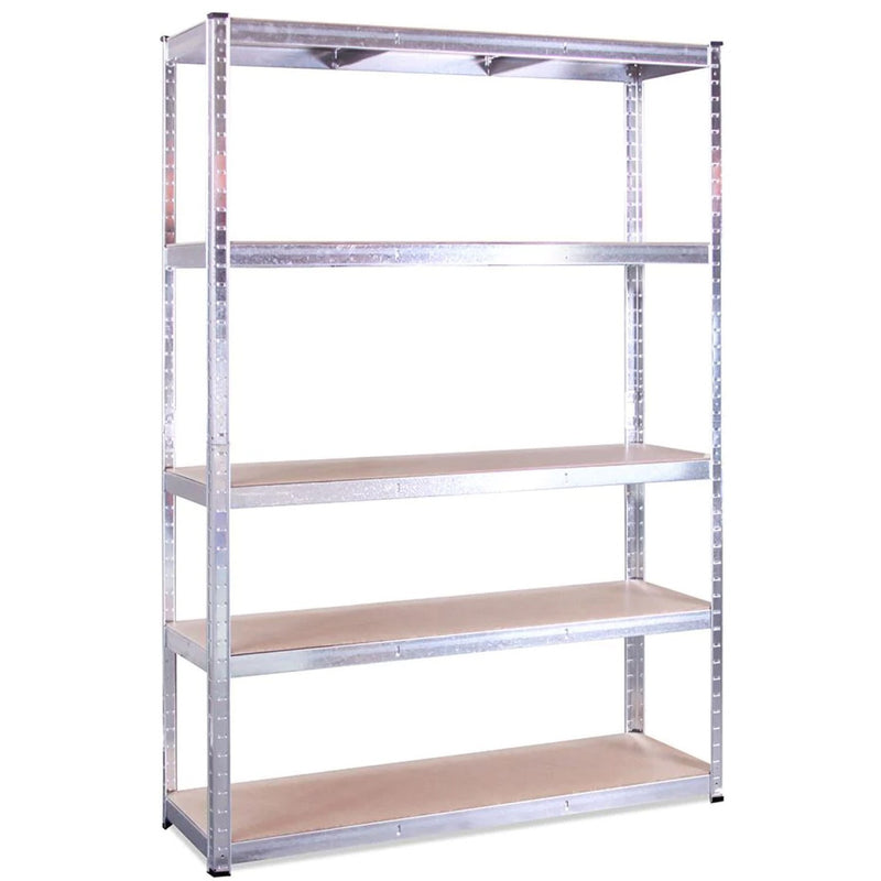 Commercial Galvanized Steel Heavy Duty Shelving Unit 5 Shelves 1375kg Loading Capacity 1200x450x1800mm - MD12045SILVER