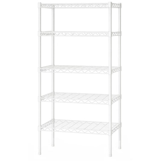 Commercial 5 Tier White Shelving Unit 750x350x1500mm