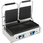 Heavy Duty Twin Panini Contact grill Dual Zone 3.6kW Ribbed - MLP813