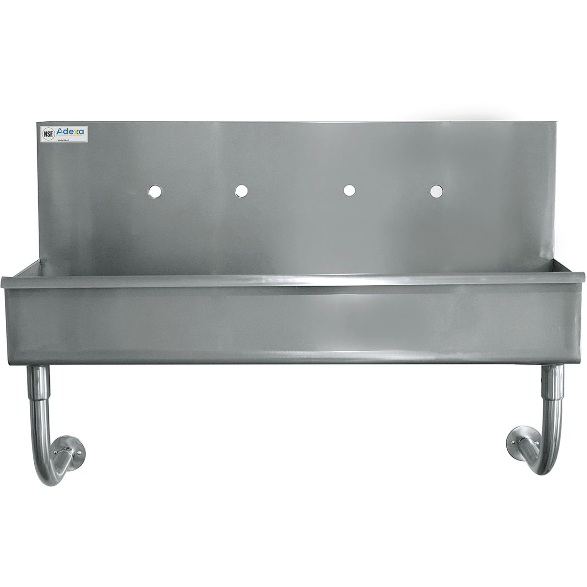 Multi-Station Hand Sink for 2 faucets Back splash Stainless steel - MSHS1748