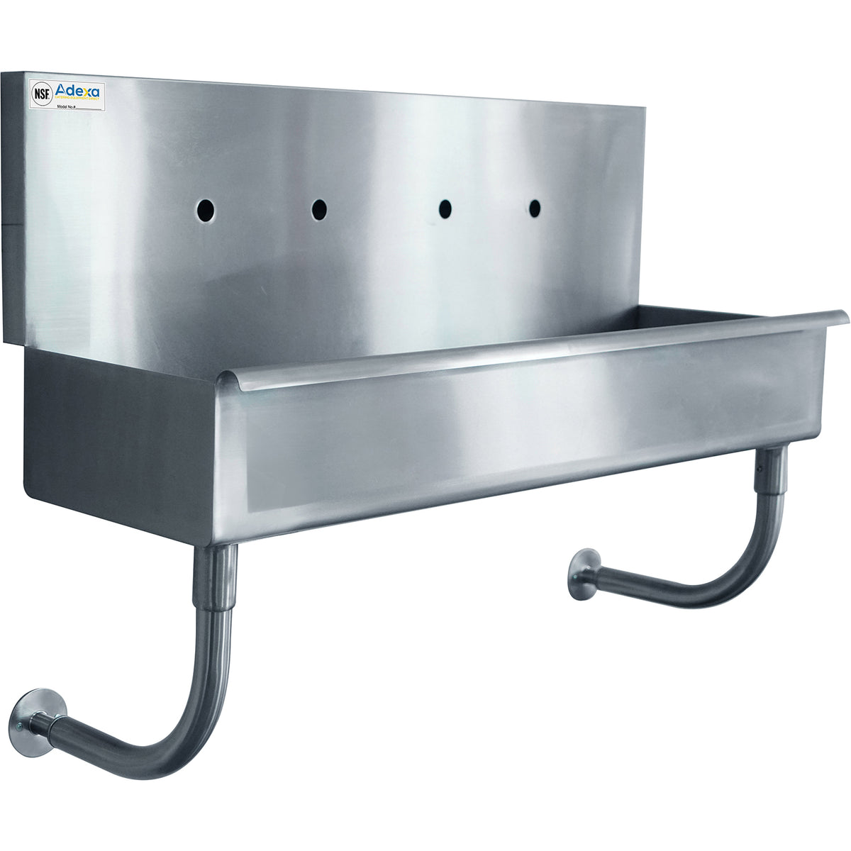 Multi-Station Hand Sink for 2 faucets Back splash Stainless steel - MSHS1748