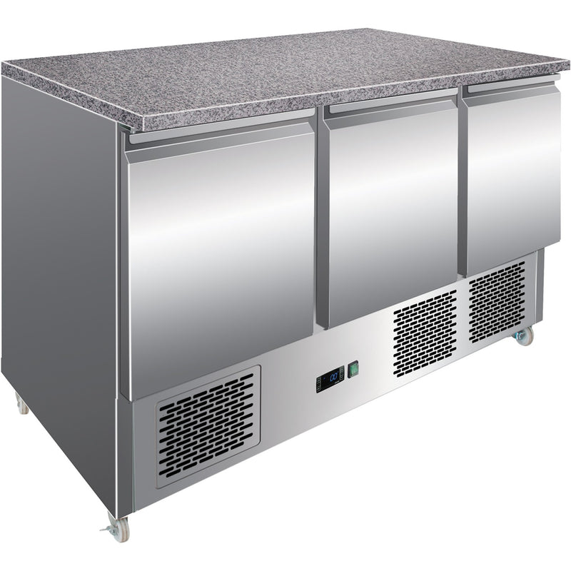 Refrigerated Prep Counter Marble top 3 doors - MTS93