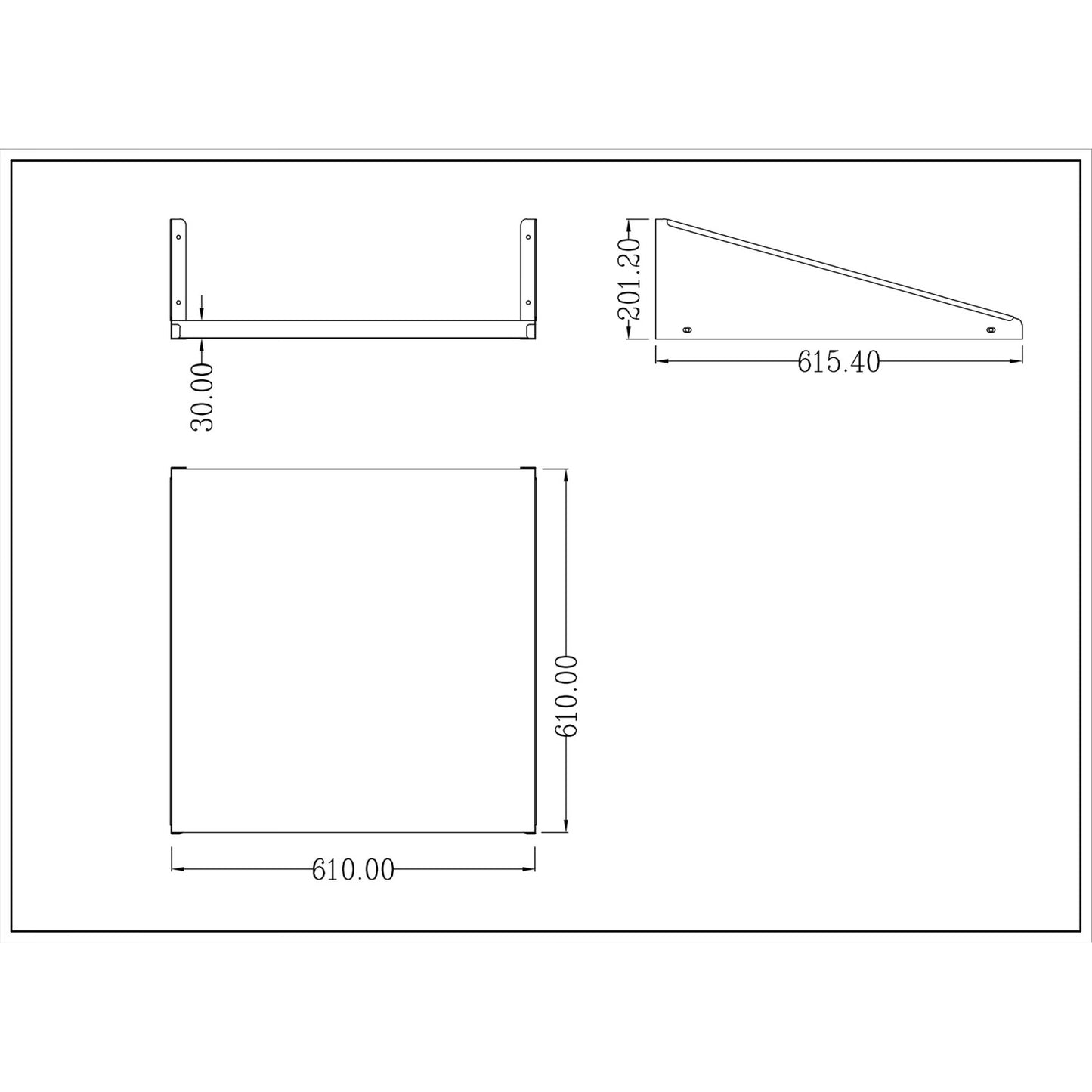 Microwave Shelf Stainless steel 600x600mm - MWS2424