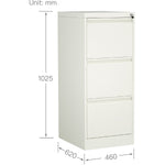 Professional Filing Cabinet 3 drawer 460x620x1025mm White - MXDC2WHITE