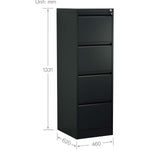 Professional Filing Cabinet 4 drawer 460x620x1330mm Black - MXDC3BLACK