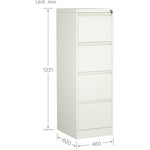 Professional Filing Cabinet 4 drawer 460x620x1330mm White - MXDC3WHITE