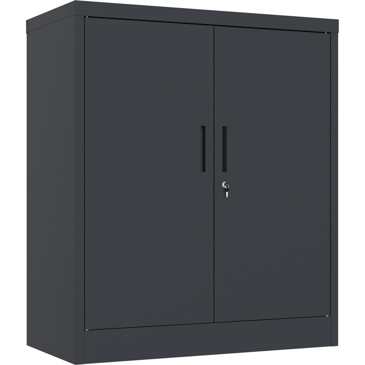 Professional Metal Storage Cabinet 2 doors 900x400x1200mm Lock 3 adjustable shelves Black - MXFC13BLACK