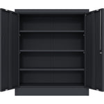 Professional Metal Storage Cabinet 2 doors 900x400x1200mm Lock 3 adjustable shelves Black - MXFC13BLACK