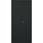 Professional Metal Storage Cabinet 2 doors 900x400x1800mm Lock 4 adjustable shelves Black - MXFC14BLACK