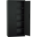 Professional Metal Storage Cabinet 2 doors 900x400x1800mm Lock 4 adjustable shelves Black - MXFC14BLACK